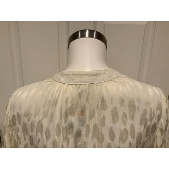 Cloth & Stone Anthropologie Off White Geometric Patterned Popover Shirt, Size M - Picture 6 of 7